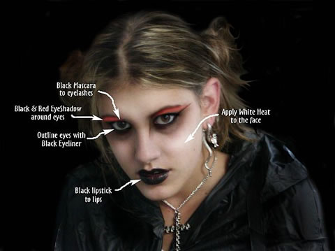 goth makeup tips. gothic makeup ideas. goth