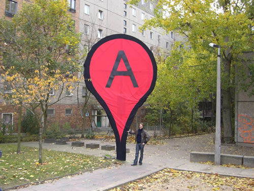Google Map Pin marks the entry. Funny and Stupid Ideas: Aram Bartholl's 