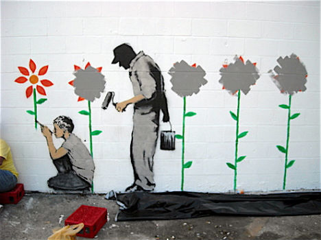 Street artist Banksy visited New Orleans in 2008 decorating various 