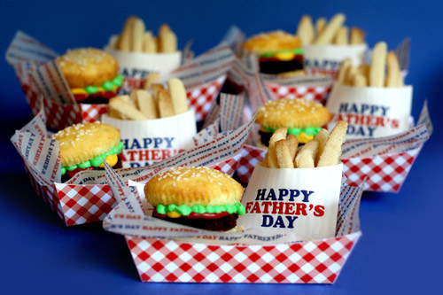 Burger and Fries Actually Cupcake and Sugar Cookies