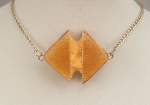 Grilled cheese sandwich necklace