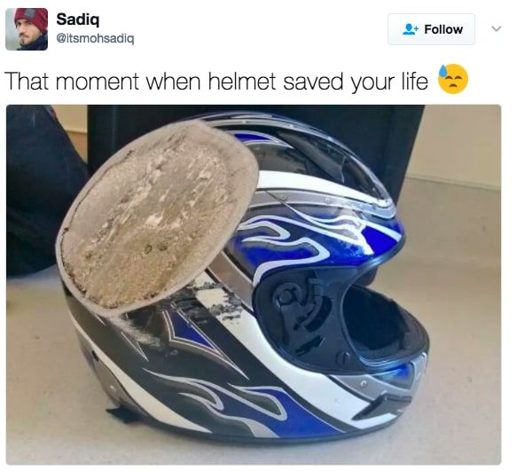 These PostCrash Pics Show Why You Should Always Wear A Helmet While