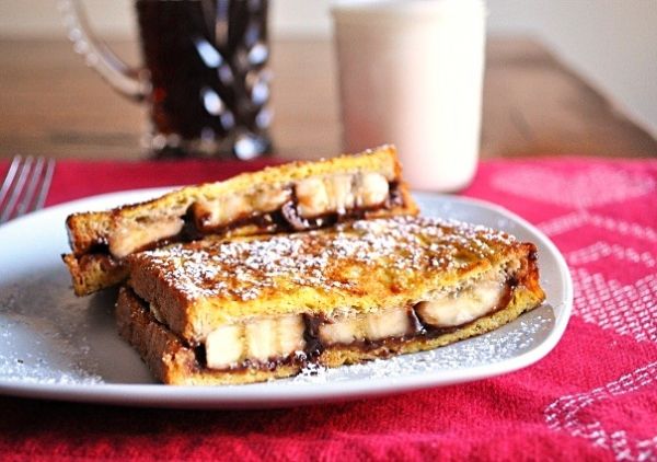 Nutella and banana stuffed French toast